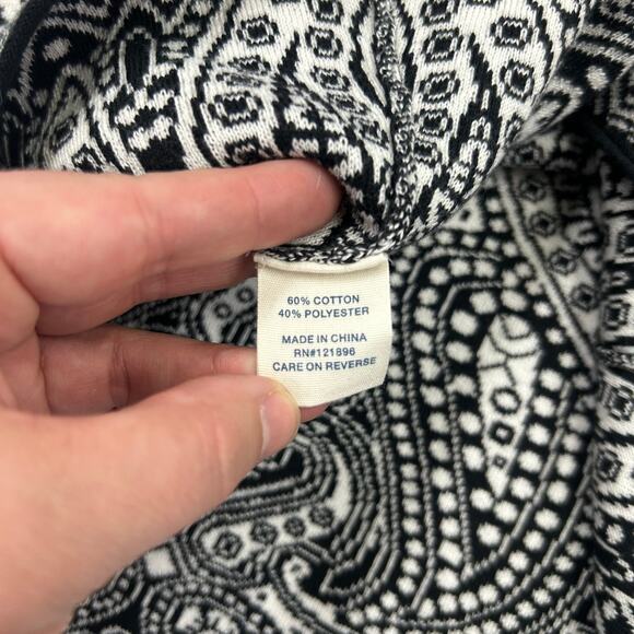 Title Nine Knit Skirt S Black White Paisley Cotton Blend Boho Travel Activewear - Picture 3 of 7